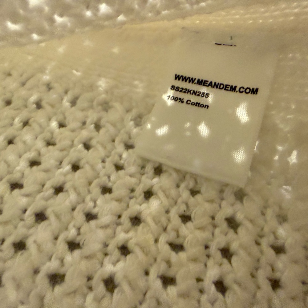 ME+EM White Open-Knit Cotton Sweater Tagged size L, fits more like S-M (!) - Picture 4 of 12
